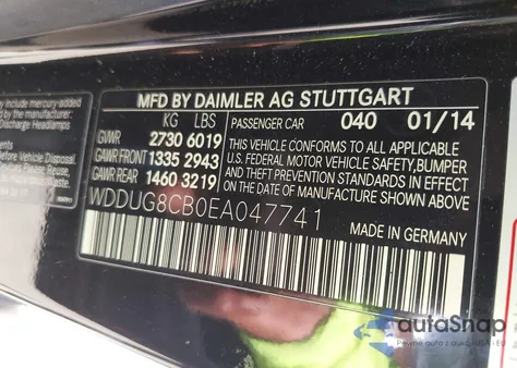 2014 Mercedes-Benz S 550 from USA, damaged, VIN WDDUG8CB0EA047741